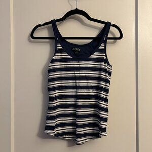 J.Crew Vintage rib shelf bra tank top in navy stripe